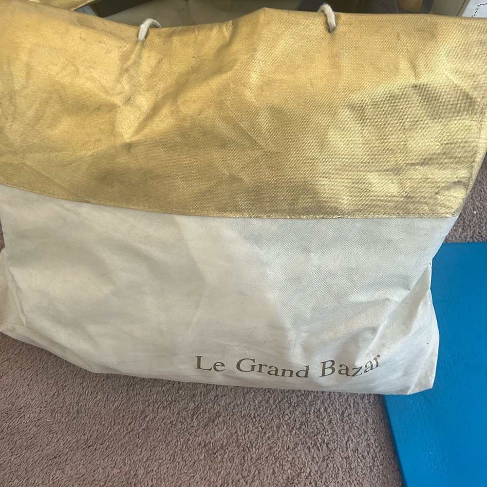 Gold and White Tote Bag